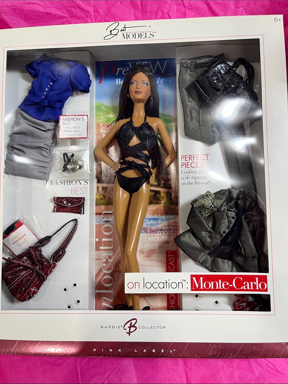 Barbie Collector On Location: Monte Carlo - Pink Label - NRFB - loose shoes